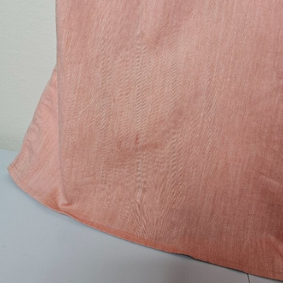 EShakti L Pink Midi Dress Ruffle Tie Sleeve Button Cottage Coquette Feminine - Picture 3 of 6